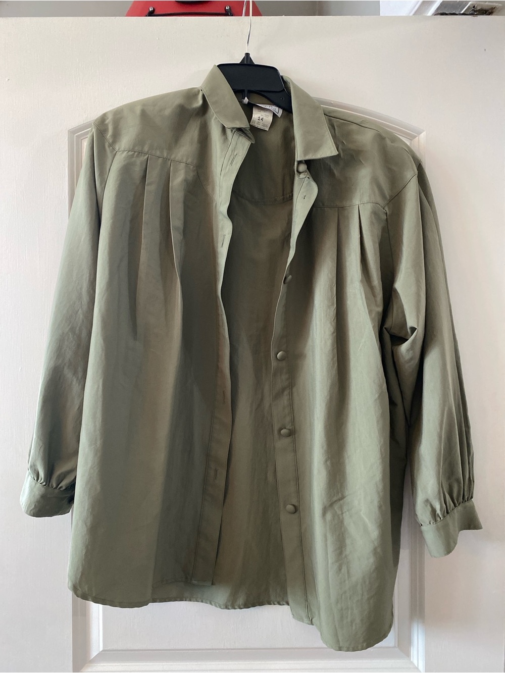 Olive Green Men's Lightweight Button-Up Jacket